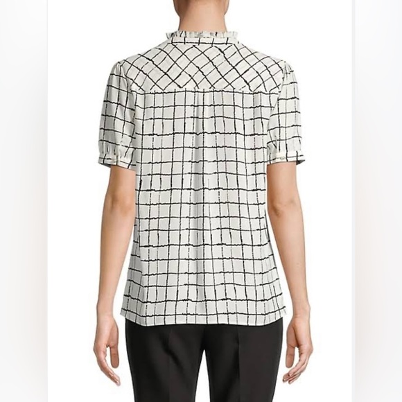 Karl Lagerfeld Paris size L plaid blouse - Picture 2 of 16